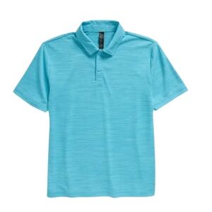 Zella Boys' Jump Up Performance Pique Knit Polo In Teal Pagoda